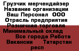 Грузчик-мерчендайзер › Название организации ­ Ваш Персонал, ООО › Отрасль предприятия ­ Розничная торговля › Минимальный оклад ­ 12 000 - Все города Работа » Вакансии   . Татарстан респ.